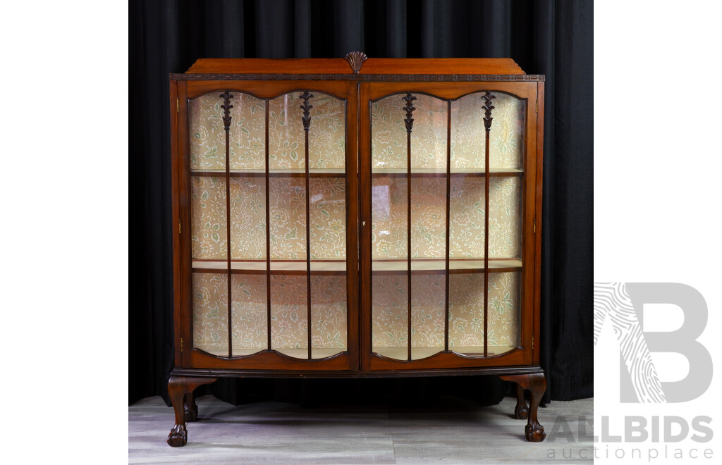 Edwardian Mahogany Display Case with Astragal Doors