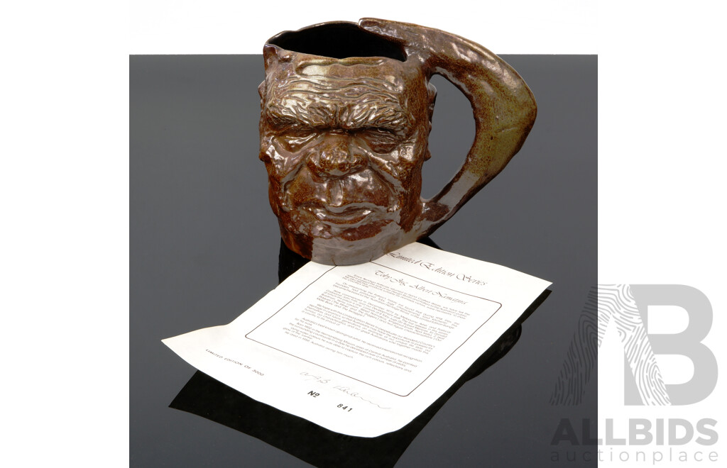 Vintage Bendigo Pottery Limited Edition Series Number 841 of 3000, Albert Namatjira Toby Jug with Certificate of Authenticity