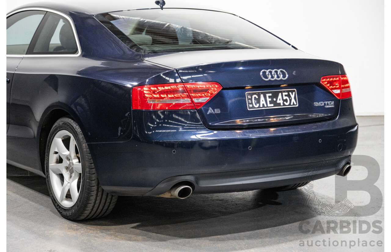 3/2010 Audi A5 3.0 TDI Quattro (AWD) 8T 2d Coupe Deep Sea Blue Turbo Diesel 3.0L