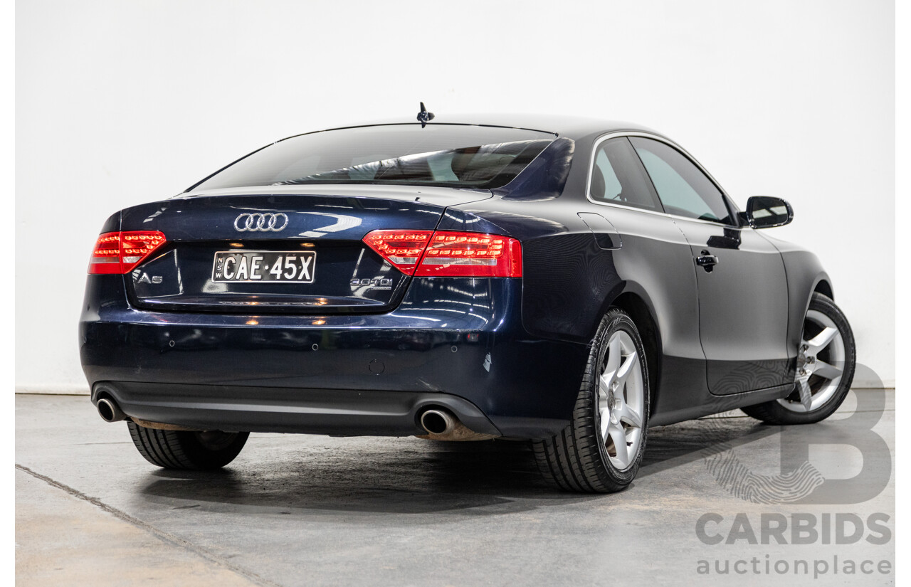 3/2010 Audi A5 3.0 TDI Quattro (AWD) 8T 2d Coupe Deep Sea Blue Turbo Diesel 3.0L