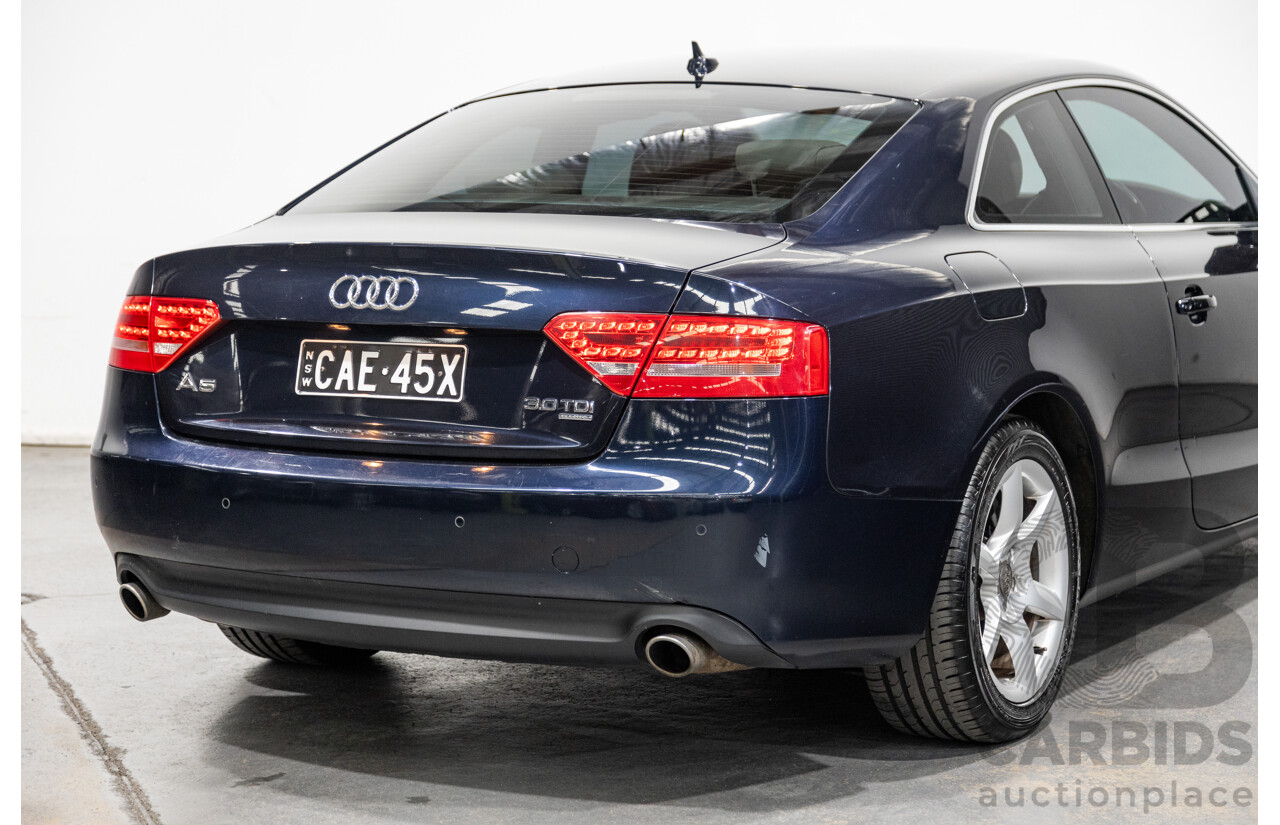 3/2010 Audi A5 3.0 TDI Quattro (AWD) 8T 2d Coupe Deep Sea Blue Turbo Diesel 3.0L