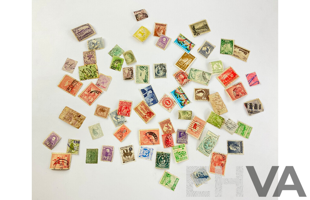 Collection of Australian Stamps Including Pre Federation and Predecimal, WA, SA, QLD, NSW, TAS