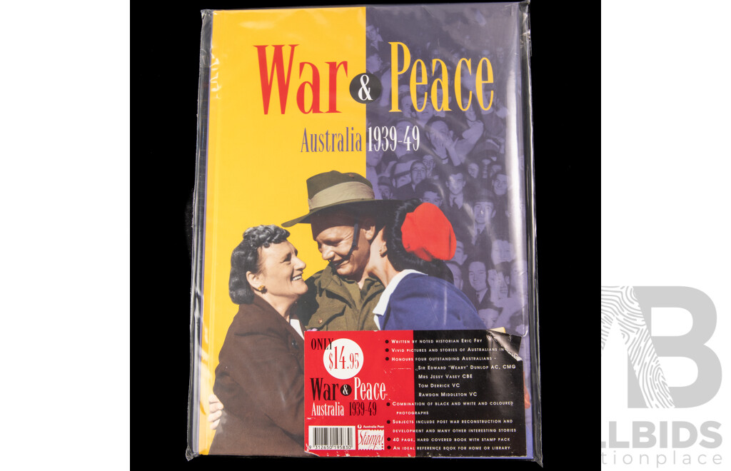 Collection of Australian Stamp Books Including Living Ocean, Land Care in Australia, War and Peace, Mission to Planet Earth, Australian World Heritage, Antarctica, ANZAC Tradition