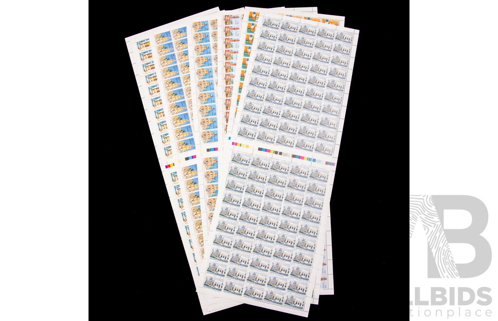 Australian 1982 Stamp Sheets, Historic Post Offices Set with Gutters