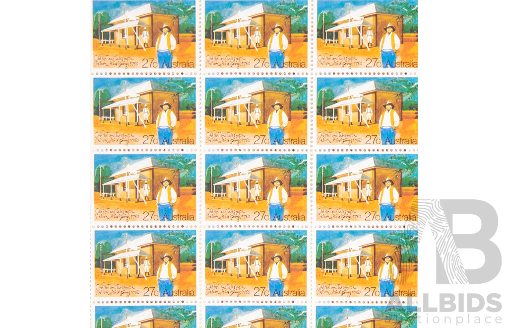 Australian 1982 Stamp Sheets, Historic Post Offices Set with Gutters