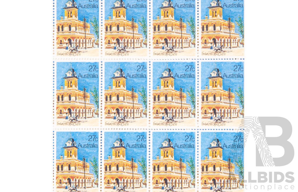 Australian 1982 Stamp Sheets, Historic Post Offices Set with Gutters