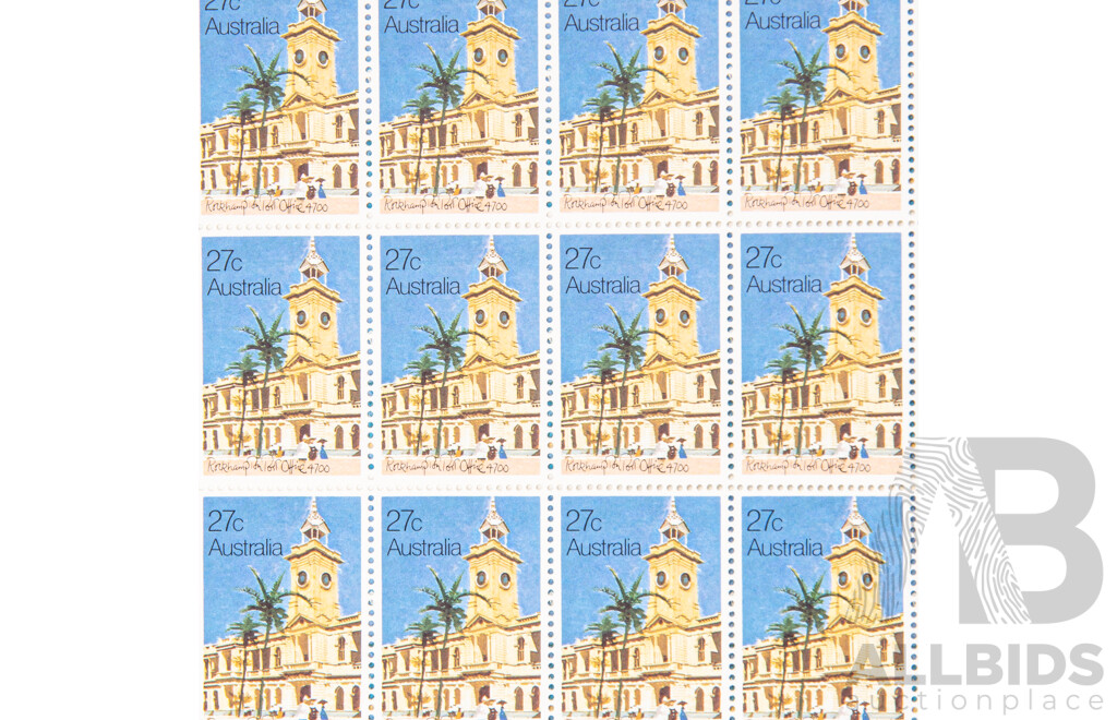 Australian 1982 Stamp Sheets, Historic Post Offices Set with Gutters