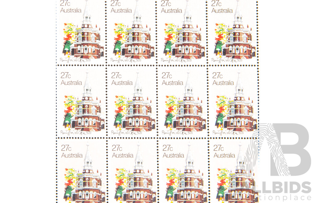 Australian 1982 Stamp Sheets, Historic Post Offices Set with Gutters