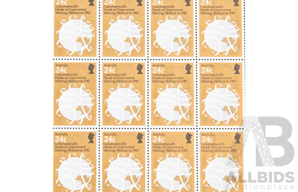 Australian 1981 Stamp Sheet Set, Commonwealth Heads of Government Meeting, Melbourne