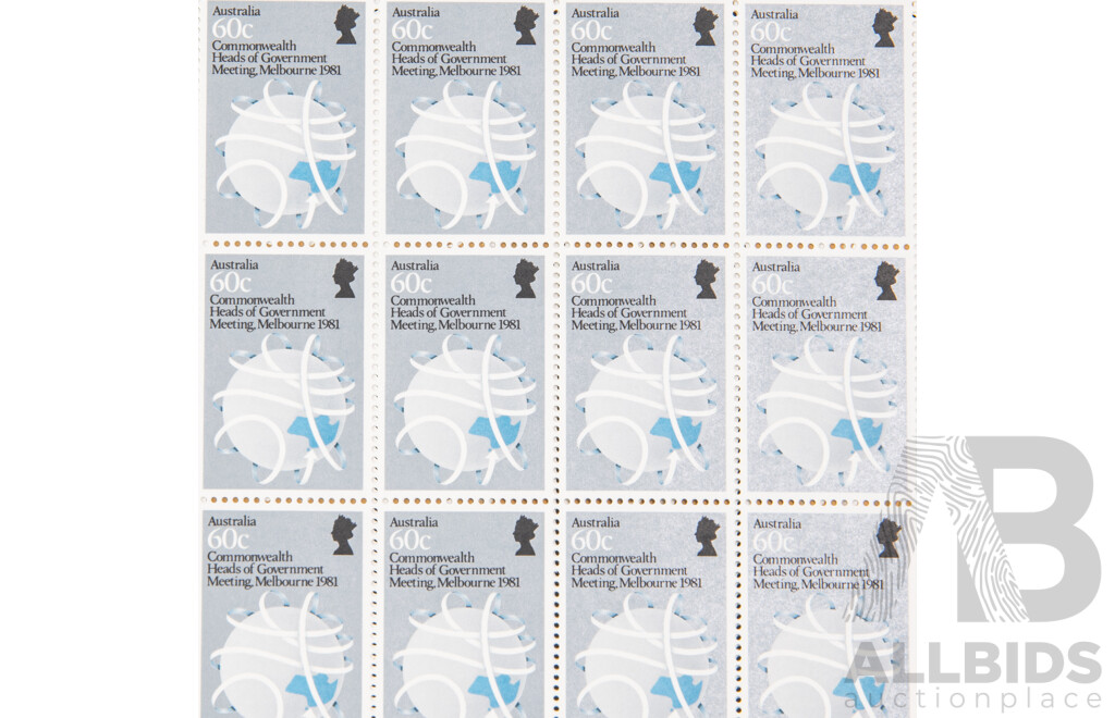 Australian 1981 Stamp Sheet Set, Commonwealth Heads of Government Meeting, Melbourne