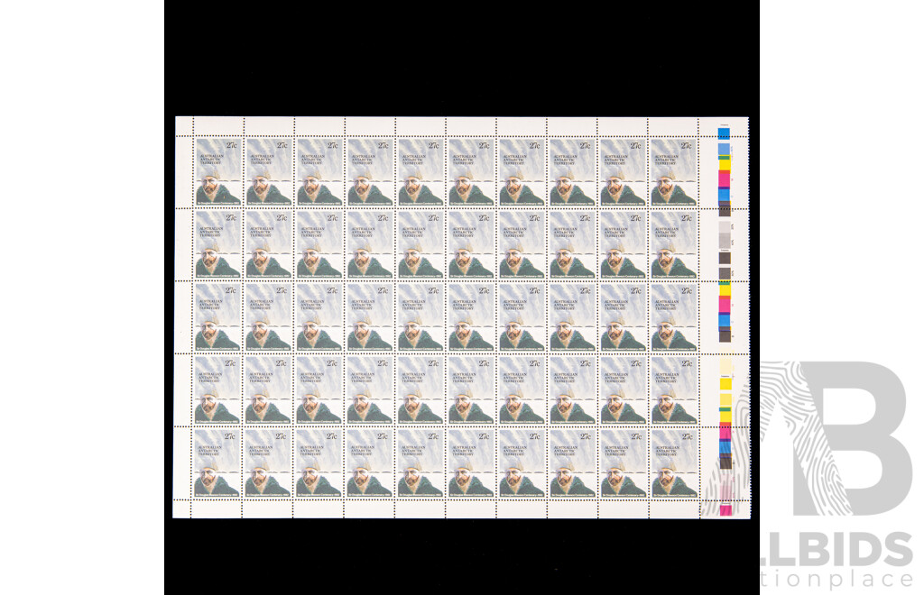 Australian/Antarctic Territory Stamp Sheets Including 1982 Sir Douglas Mawson Centenary Set, 1974 Two Dollar Hans Heyson Red Gum Tree