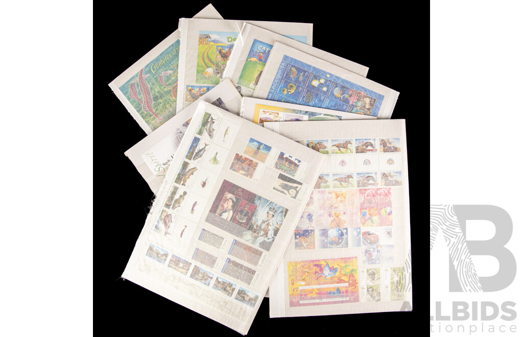 Fifteen Pages of Mint Australian Stamps, Blocks, Strips and Mini Sheets, Mostly 2000's Including Joint Issues, Rebel Spirit, Cocos Islands, Year of the Goat, QE2 Golden Jubilee Coronation and Much More