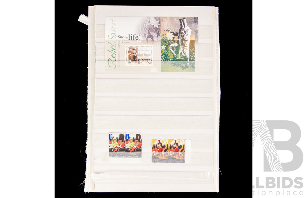 Fifteen Pages of Mint Australian Stamps, Blocks, Strips and Mini Sheets, Mostly 2000's Including Joint Issues, Rebel Spirit, Cocos Islands, Year of the Goat, QE2 Golden Jubilee Coronation and Much More