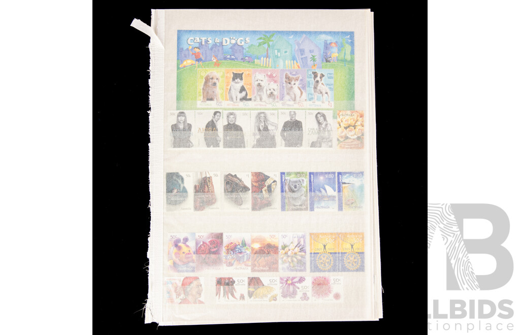 Fifteen Pages of Mint Australian Stamps, Blocks, Strips and Mini Sheets, Mostly 2000's Including Joint Issues, Rebel Spirit, Cocos Islands, Year of the Goat, QE2 Golden Jubilee Coronation and Much More