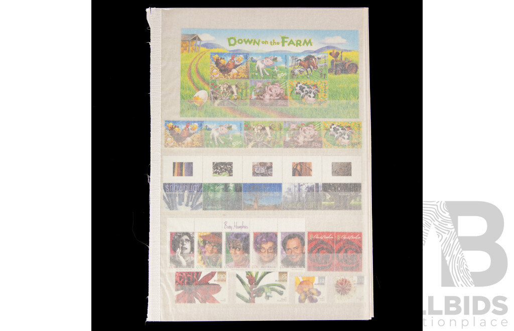 Fifteen Pages of Mint Australian Stamps, Blocks, Strips and Mini Sheets, Mostly 2000's Including Joint Issues, Rebel Spirit, Cocos Islands, Year of the Goat, QE2 Golden Jubilee Coronation and Much More