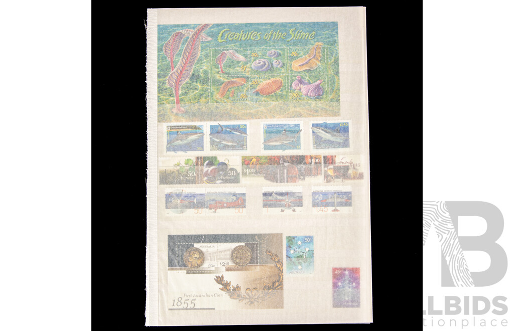 Fifteen Pages of Mint Australian Stamps, Blocks, Strips and Mini Sheets, Mostly 2000's Including Joint Issues, Rebel Spirit, Cocos Islands, Year of the Goat, QE2 Golden Jubilee Coronation and Much More
