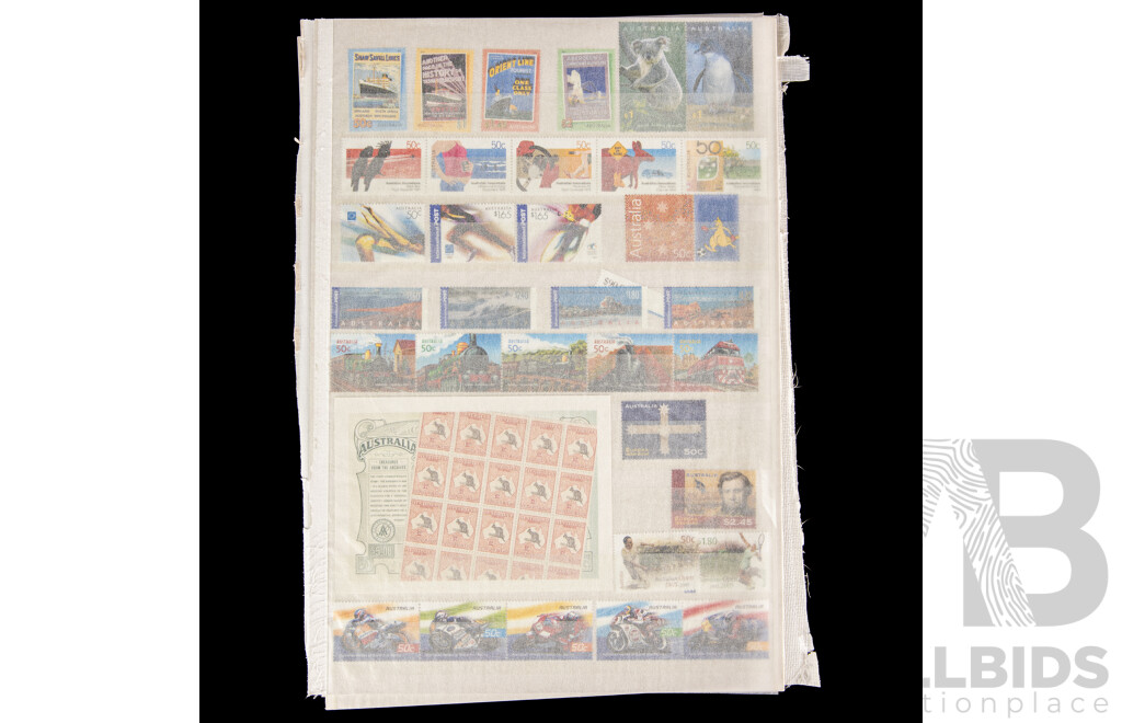 Fifteen Pages of Mint Australian Stamps, Blocks, Strips and Mini Sheets, Mostly 2000's Including Joint Issues, Rebel Spirit, Cocos Islands, Year of the Goat, QE2 Golden Jubilee Coronation and Much More