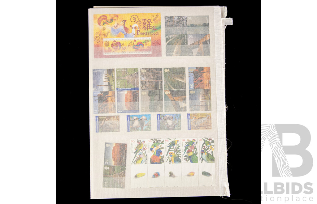 Fifteen Pages of Mint Australian Stamps, Blocks, Strips and Mini Sheets, Mostly 2000's Including Joint Issues, Rebel Spirit, Cocos Islands, Year of the Goat, QE2 Golden Jubilee Coronation and Much More