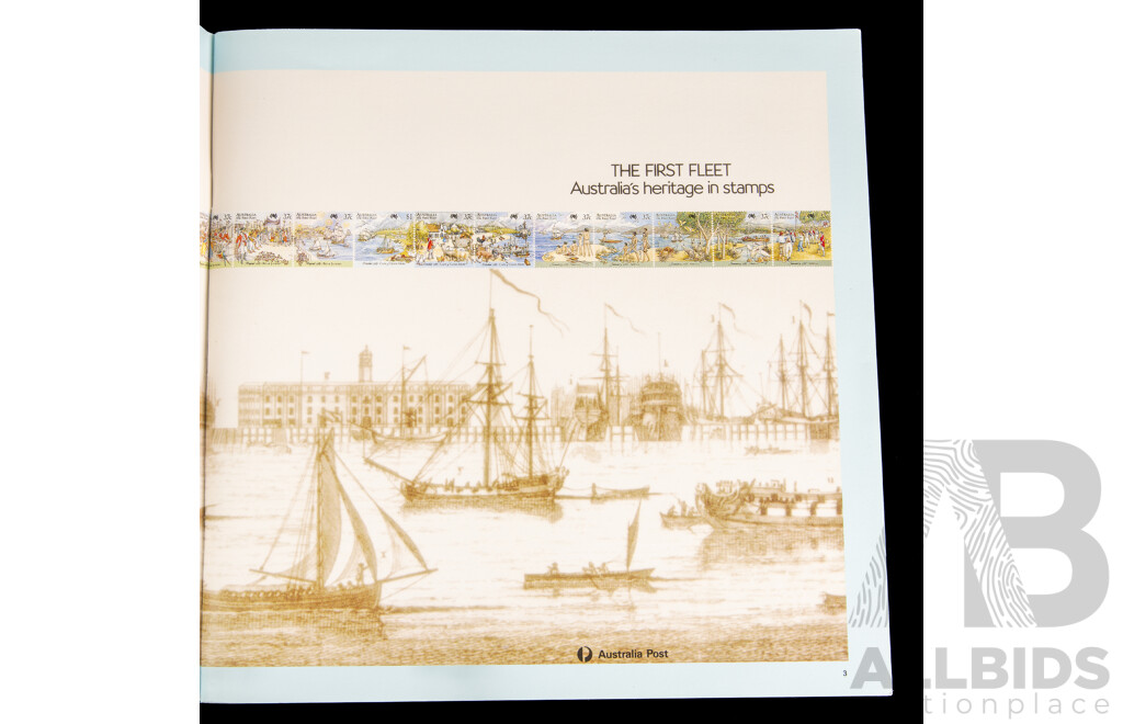 Australian Mint Stamps,mini Sheets and Packs Including 2005 and 2007 Lunar Year, Rock Posters(2) Bunyips, Treasures From the Archives, Parrots, First Australian Coin, First Fleet