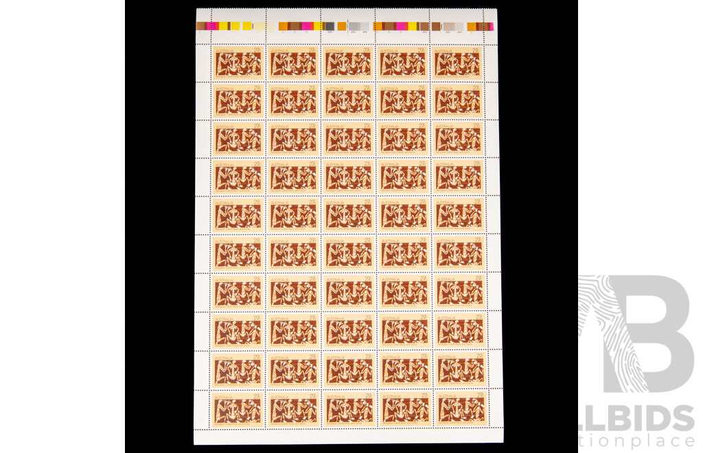 Four Australian 1982 Stamp Sheets, Aboriginal Culture Set
