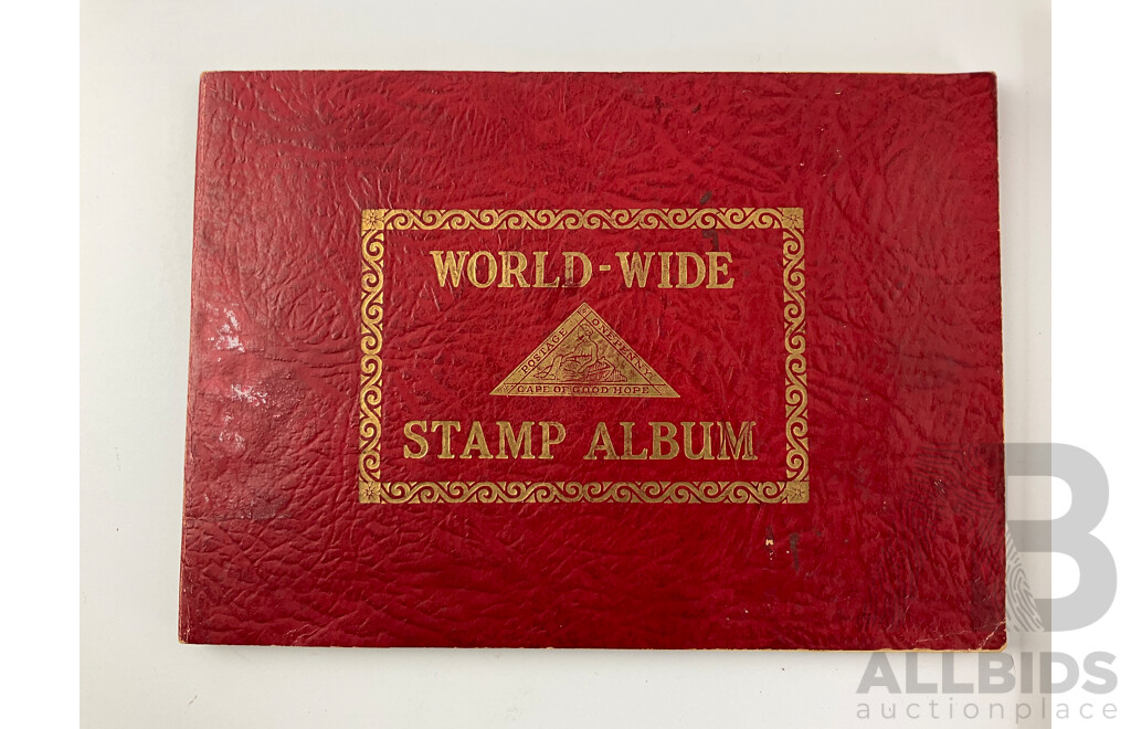 Collection of Vintage International Stamp Albums Including Australian and New Zealand Predecimal, Grenada, Sierra Leone, Denmark, Malaya, Singapore and More