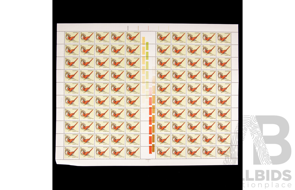 Australian 1979 Australian Birds and 1981 Australian Sportsmen Stamp Sheets - Part Sets