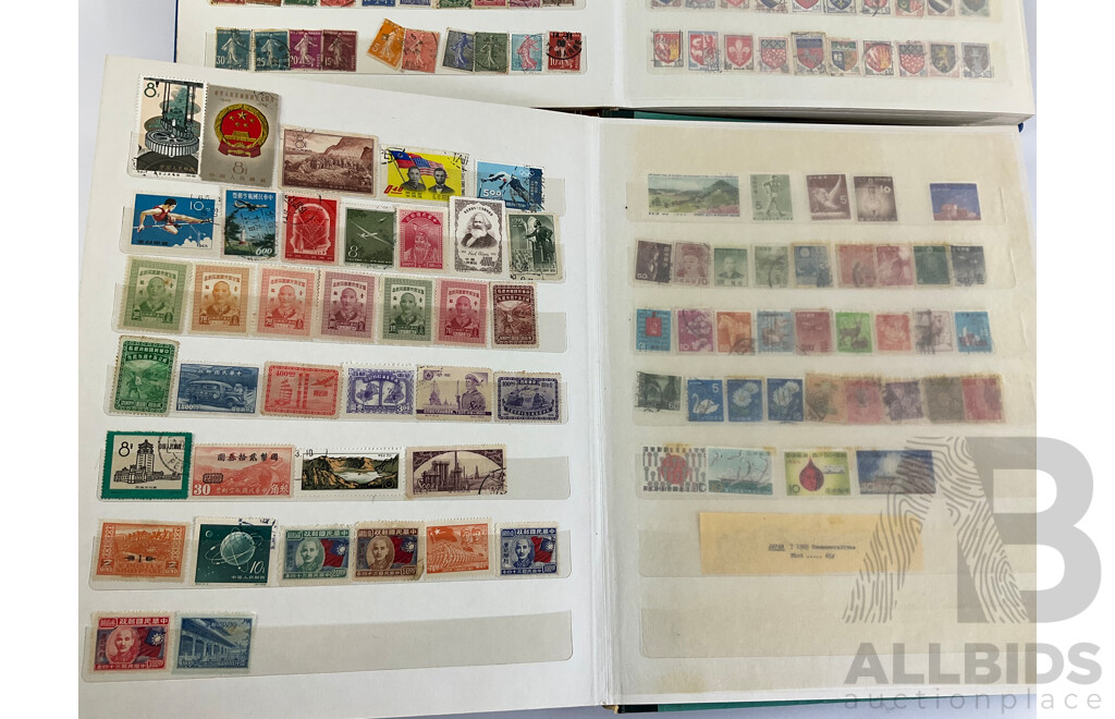 Two Albums of Vintage International Stamps Including Mongolia, Monaco, Panama, Dubai, Cayman Islands, Fiji,  Canada, Hong Kong, China, France, Cameroon, India, Thailand, Spain, Norway, Netherlands, Denmark