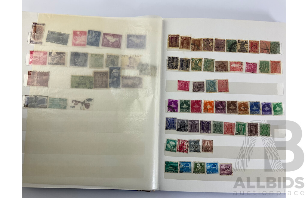 Two Albums of Vintage International Stamps Including Mongolia, Monaco, Panama, Dubai, Cayman Islands, Fiji,  Canada, Hong Kong, China, France, Cameroon, India, Thailand, Spain, Norway, Netherlands, Denmark