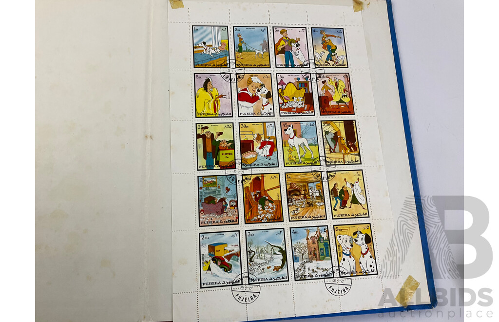 Two Albums of Vintage International Stamps Including Mongolia, Monaco, Panama, Dubai, Cayman Islands, Fiji,  Canada, Hong Kong, China, France, Cameroon, India, Thailand, Spain, Norway, Netherlands, Denmark