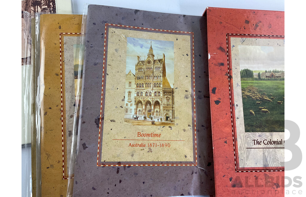 Four Australian Postal Books Including The Colonial Collection, Australian Impressionists, in Focus, The ANZAC Tradition