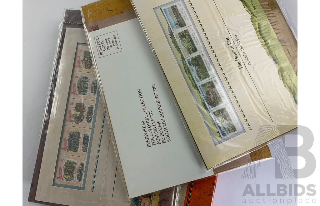 Four Australian Postal Books Including The Colonial Collection, Australian Impressionists, in Focus, The ANZAC Tradition