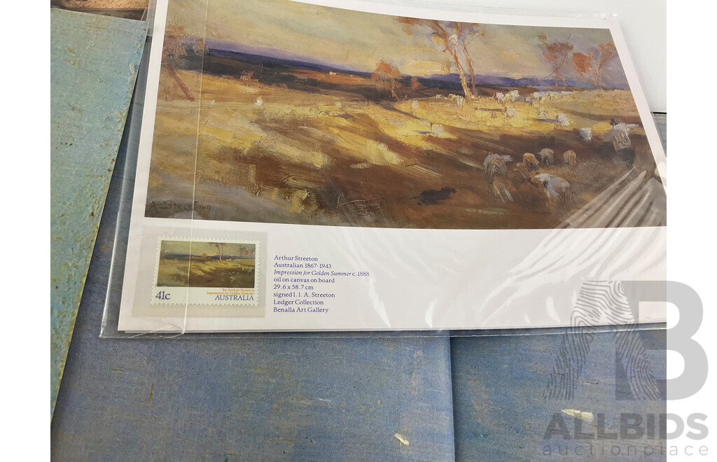 Four Australian Postal Books Including The Colonial Collection, Australian Impressionists, in Focus, The ANZAC Tradition