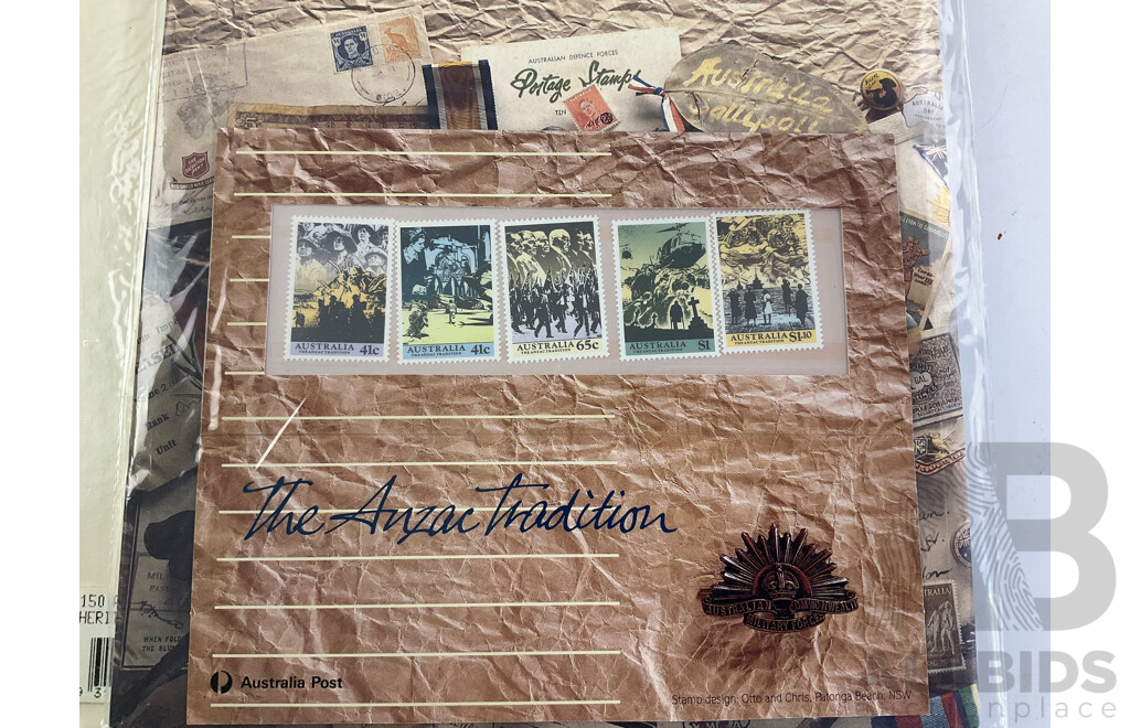 Four Australian Postal Books Including The Colonial Collection, Australian Impressionists, in Focus, The ANZAC Tradition