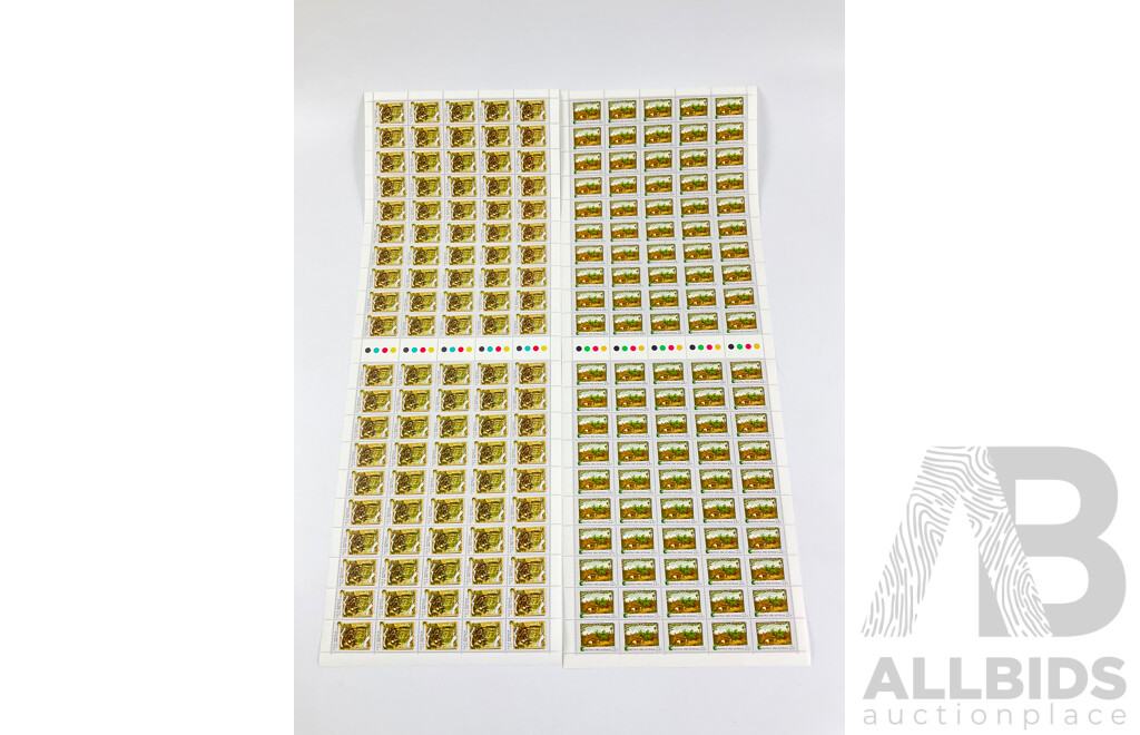 Australian 1981 Gold Rush Era Stamp Sheet Set and 1982 Christmas Part Set Stamp Sheets