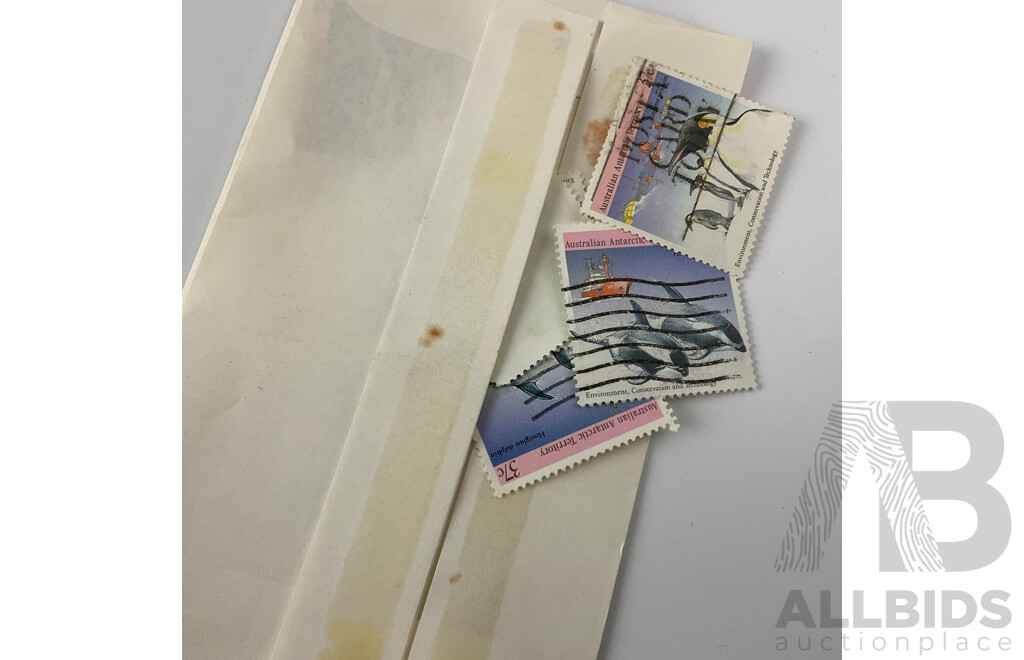 Collection of Australian 1960's 70’s and 80's Cancelled Stamps on and in Envelopes