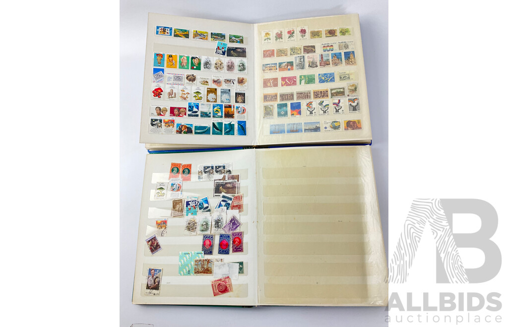 Two Australian Stamp Albums of Mint and Cancelled Stamps Including Predecimal, 1900's Stamp Duty, Mostly 1960's - 1990's