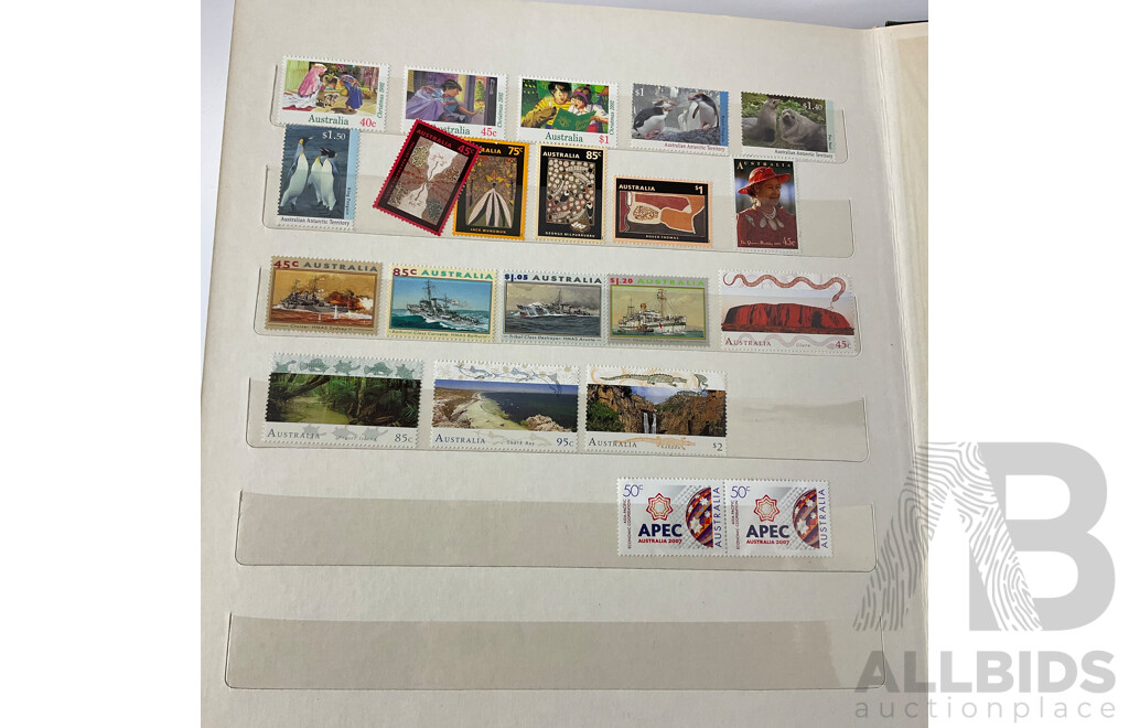 Two Australian Stamp Albums of Mint and Cancelled Stamps Including Predecimal, 1900's Stamp Duty, Mostly 1960's - 1990's