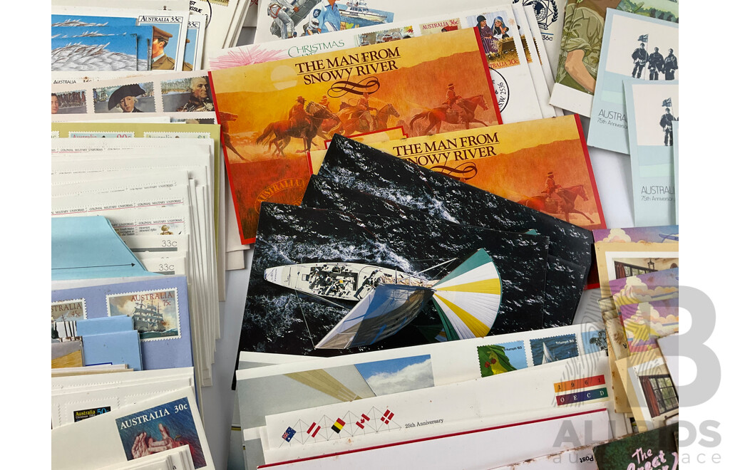 Collection of Australian 1980’s Stamp Packs and First Day Covers Including Horses of Australia, Clipper Ships, Christmas 1984, Selected Issues 1986 and Much More