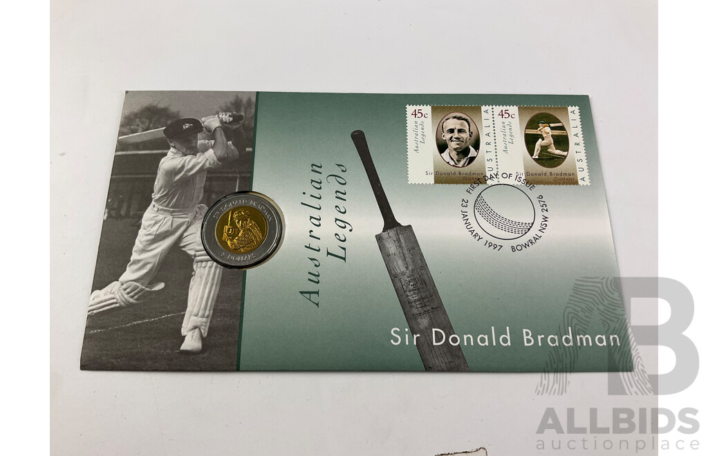 Collection of Australian 1990's - 2000's Stamp Packs, Maximum Cards, First Day Covers and PNCs Including 1997 Donald Bradman, 1995 Weary Dunlop and 2003 QE2 Coronation and More