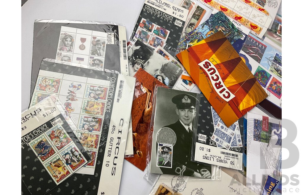 Collection of Australian 1990's - 2000's Stamp Packs, Maximum Cards, First Day Covers and PNCs Including 1997 Donald Bradman, 1995 Weary Dunlop and 2003 QE2 Coronation and More