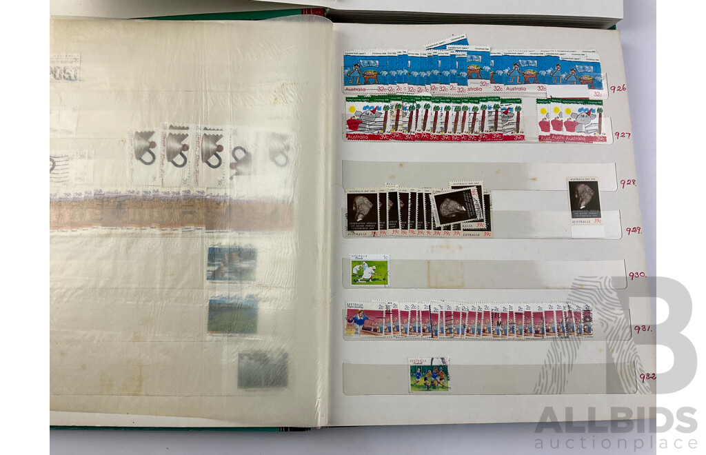 Two Albums of Australian 1980's Mint, Strips and Cancelled Stamps Including Bicentennial