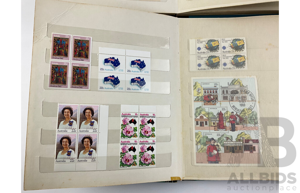 Two Albums of Australian and International Mint and Cancelled Stamps Including New Zealand, Japan, India, USA and More