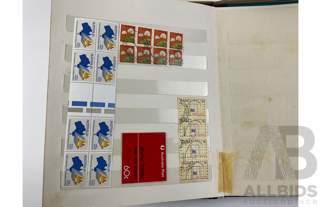 Two Albums of Australian and International Mint and Cancelled Stamps Including New Zealand, Japan, India, USA and More