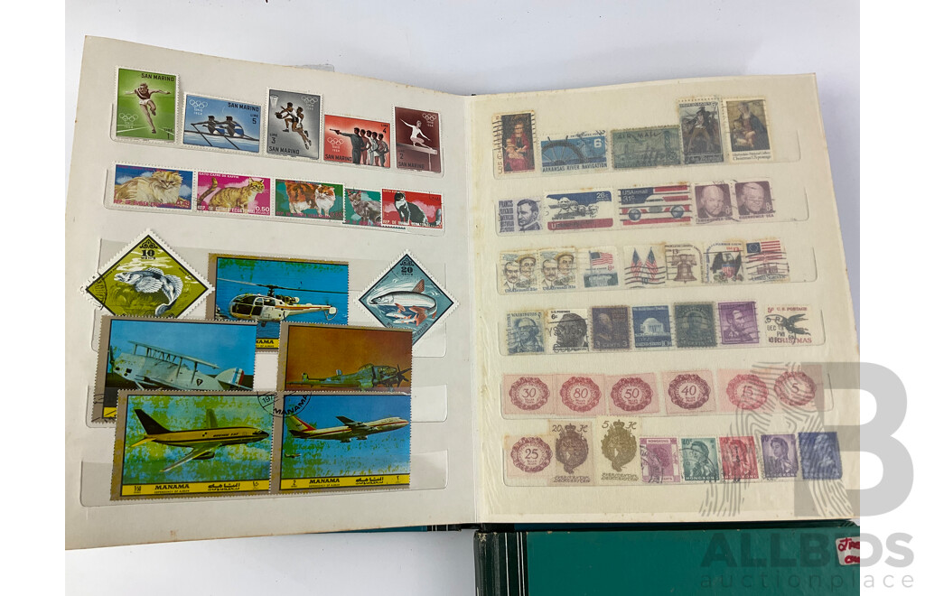 Two Albums of Australian and International Mint and Cancelled Stamps Including New Zealand, Japan, India, USA and More