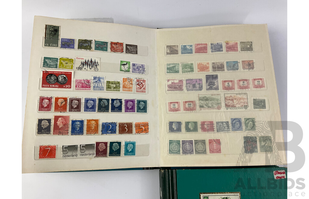 Two Albums of Australian and International Mint and Cancelled Stamps Including New Zealand, Japan, India, USA and More