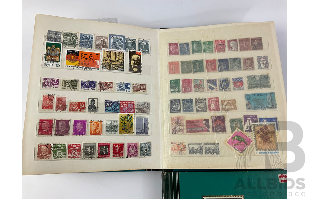 Two Albums of Australian and International Mint and Cancelled Stamps Including New Zealand, Japan, India, USA and More