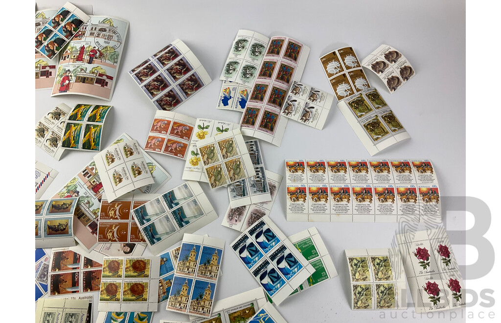 Collection of Australian 1980s Mint Stamps, Blocks and Gutters