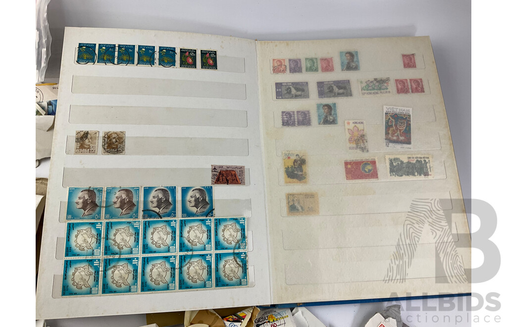 Collection of Cancelled Stamps Including Australia, Romania, Germany, Canada, Netherlands, Philippines, Malaysia and More