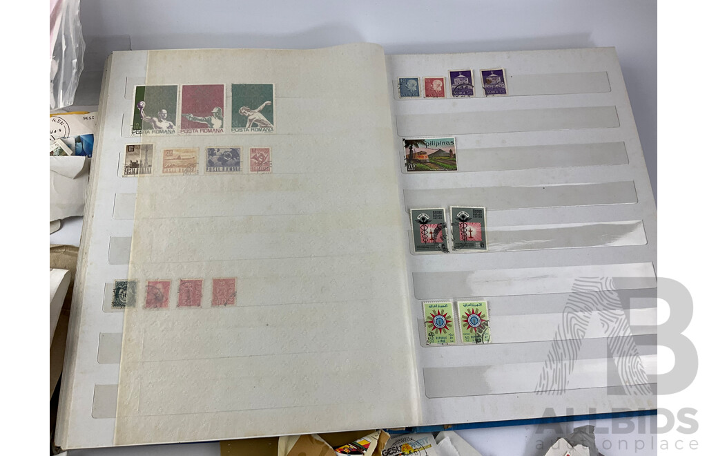 Collection of Cancelled Stamps Including Australia, Romania, Germany, Canada, Netherlands, Philippines, Malaysia and More