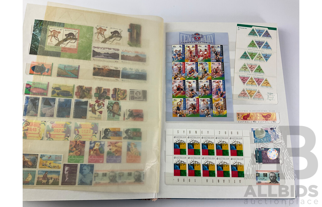 Full Album of Australian Mint Stamps, Blocks and Sheets, Examples From 1994 to 2002